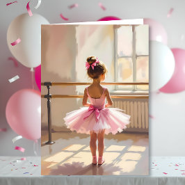 Personalized Ballet Birthday + Coloring Page Kaart