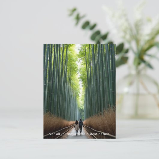 Personalized Bamboo Forest Walk Briefkaart (Staand voorkant)
