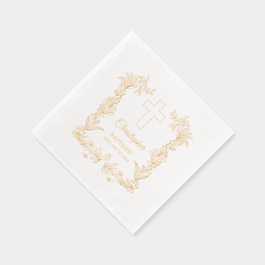 Personalized Baptism Floral Cross (Droite)