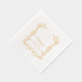 Personalized Baptism Floral Cross Folie Servetten (Rechts)