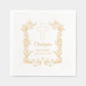 Personalized Baptism Floral Cross Folie Servetten (Voorkant)
