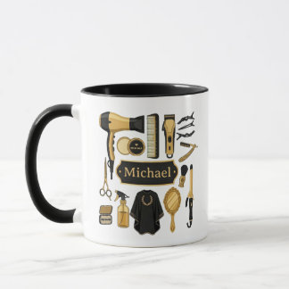 Personalized Barber Tools Custom Name Coffee Mug Mok