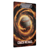 Personalized  Baseball Ball on Fire Klembord (Rechts)