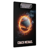 Personalized Baseball Ball on Fire Klembord (Rechts)