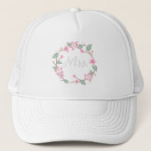 Personalized Baseball Cap - Floral Wreath Design Trucker Pet (Voorkant)