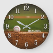 Personalized Baseball Field Custom Name Grote Klok (Voorkant)