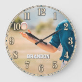 Personalized Baseball Pitcher Custom Name Grote Klok (Voorkant)