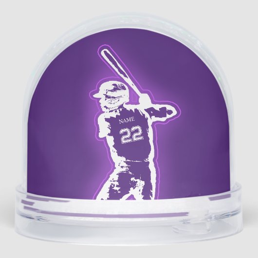 Personalized Baseball Player neon glow effect (Arrière)