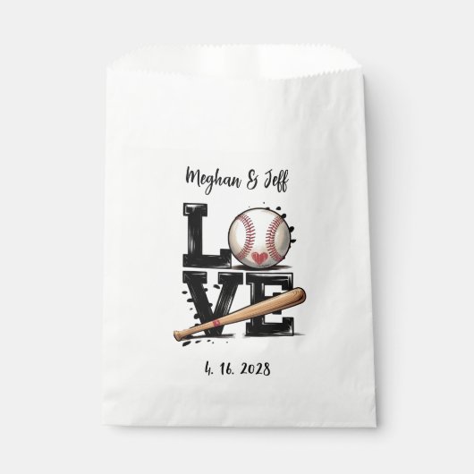 Personalized Baseball Themed Wedding Favor Bedankzakje (Voorkant)