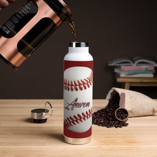  Personalized Baseball Waterfles (Koffie (Gedraaid)  )