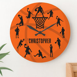 Personalized Basketball Action Grote Klok