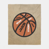 Personalized Basketball Blanket Add Your Name Fleece Deken (Voorkant)