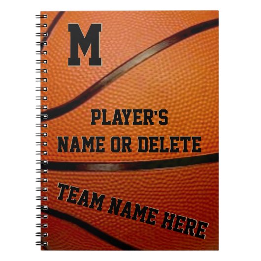 PERSONALIZED Basketball School Supplies Team Gifte Notitieboek (Voorkant)