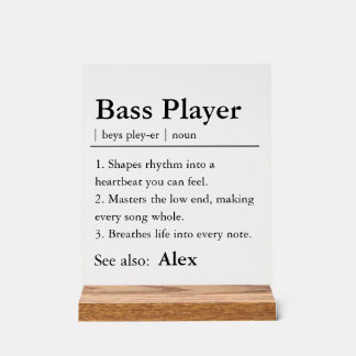 Personalized Bass Player Definition Acryl Bord