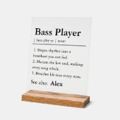 Personalized Bass Player Definition Acryl Bord (Hoek)