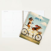 Personalized Basset Hound Tandem Planner (Devant avec enveloppe)
