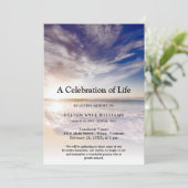 Personalized Beach Celebration of Life Funeral Kaart (Staand voorkant)