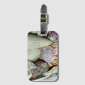 Personalized Beach Seashells Photo Bagagelabel (Voorkant (verticaal))