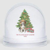 Personalized Beagle Dog Christmas Sneeuwbol (Voorkant)