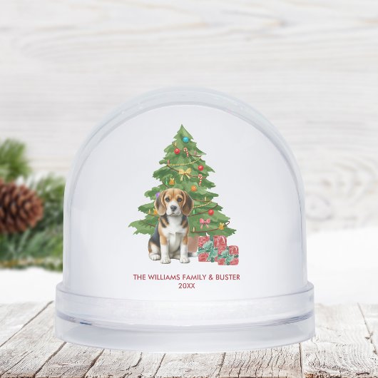Personalized Beagle Dog Christmas Sneeuwbol