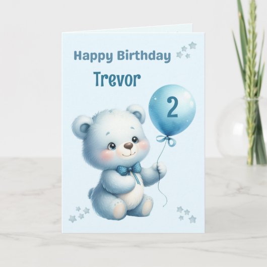 Personalized Bear Childs Birthday Card Kaart (Voorkant)