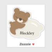 Personalized Bear on Cloud Sticker / Label (Feuille)