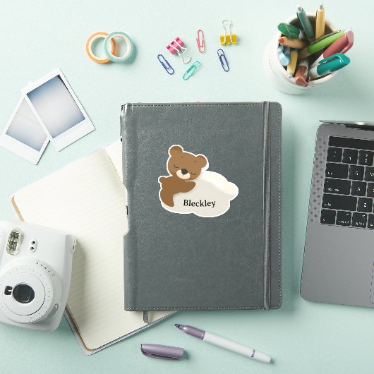 Personalized Bear on Cloud Sticker / Label (Couverture iPad)