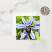 Personalized bee in flower mini notecards notitiekaartje (Voorkant / Achterkant in situ)