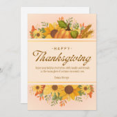 Personalized Beige Simple Thanksgiving Feestdagenkaart (Voorkant / Achterkant)