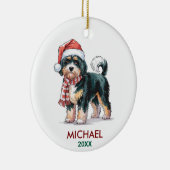 Personalized Bernedoodle Dog Christmas Keramisch Ornament (Rechts)