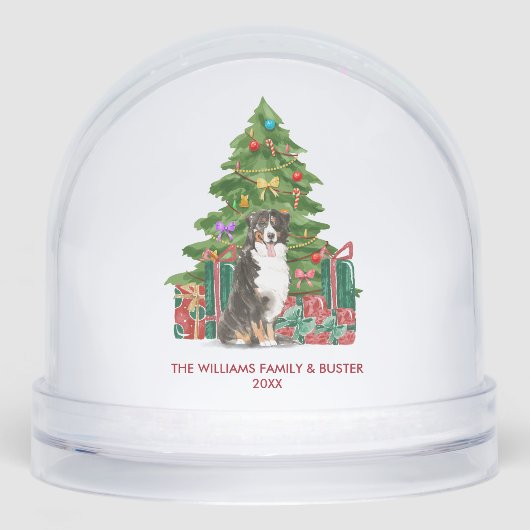 Personalized Bernese Mountain Dog Christmas Sneeuwbol (Voorkant)