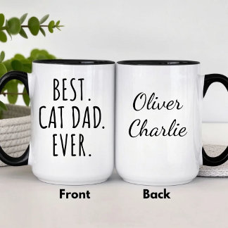 Personalized Best Cat Dad Ever Mok
