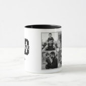Personalized Best Dad Ever Photo Collage Black Mug (Centre)
