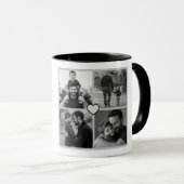 Personalized Best Dad Ever Photo Collage Black Mug Mok (Voorkant rechts)