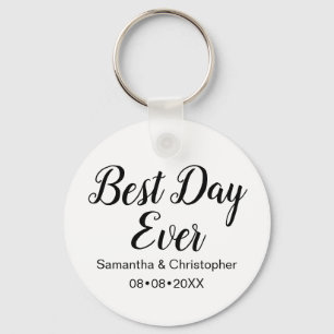 Personalized Best Day Ever Wedding Sleutelhanger