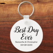Personalized Best Day Ever Wedding Sleutelhanger (Voorkant)