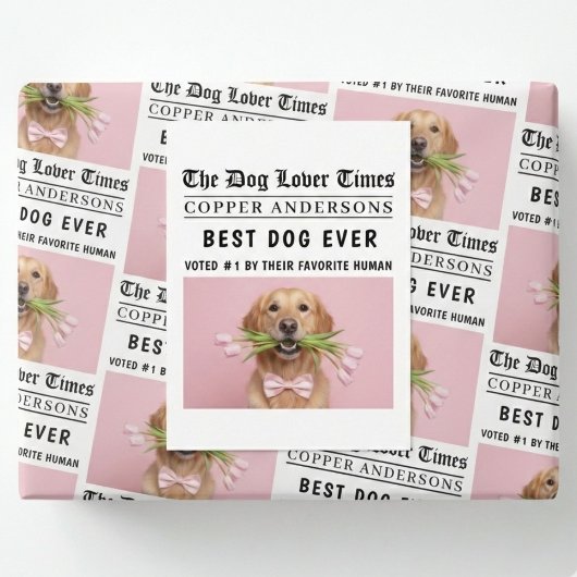 Personalized “Best Dog Ever” Dog Newspaper Briefkaart