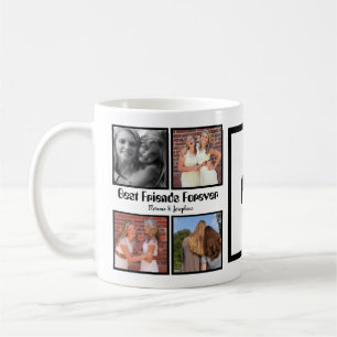 Personalized Best friends forever 4 foto collage Koffiemok