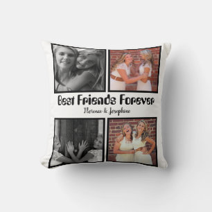 Personalized Best friends forever 4 foto collage Kussen