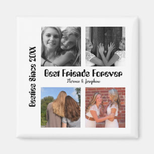Personalized Best friends forever 4 foto collage Magneet