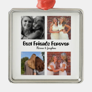 Personalized Best friends forever 4 foto collage Metalen Ornament