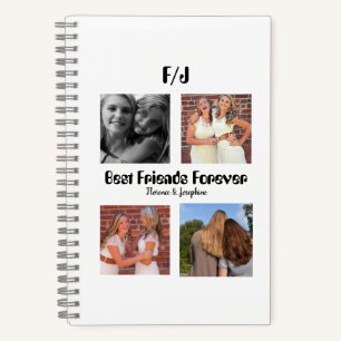 Personalized Best friends forever 4 foto collage Notitieboek