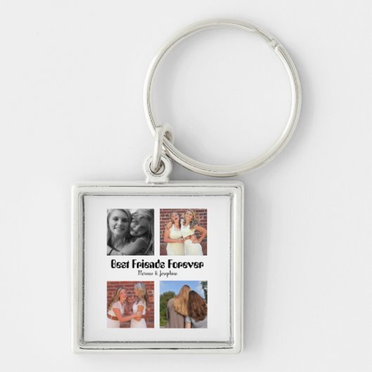 Personalized Best friends forever 4 foto collage Sleutelhanger (Voorkant)