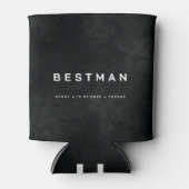 Personalized Best Man Black Custom Name, Date & L Blikjeskoeler (Voorkant)