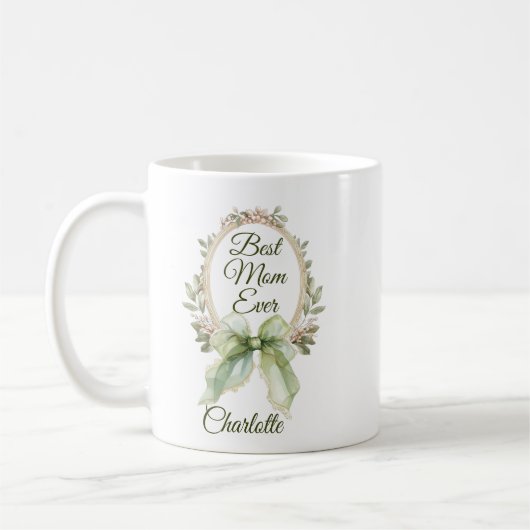 Personalized Best Mom Ever Mug with Name (Gauche)