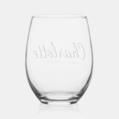 Personalized Best Mom Ever Script Monogram Wijnglas Zonder Voet (Achterkant)