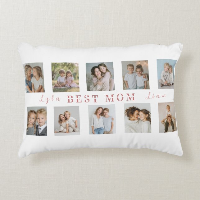 Personalized Best Mom Pillow | Custom Photos Accent Kussen (Voorkant)