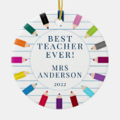 Personalized Best Teacher Christmas Ornament (Voorkant)