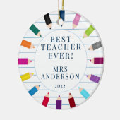 Personalized Best Teacher Christmas Ornament (Links)