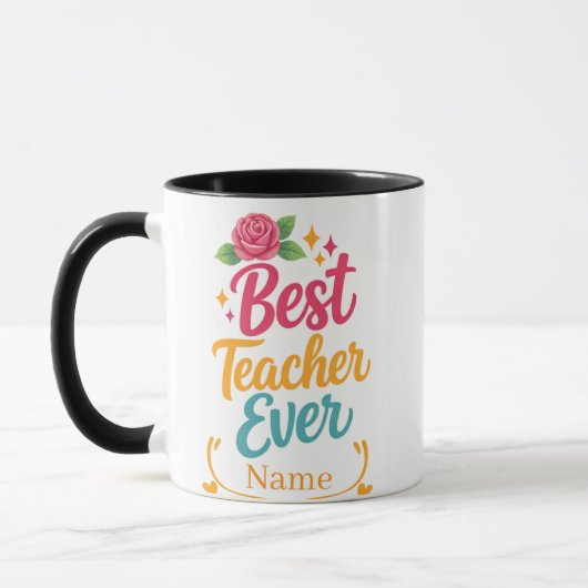 Personalized Best Teacher Ever Name Mug Mok (Links)